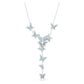 Idyllia Lilia Y necklace Butterfly, Blue, Rhodium plated