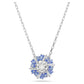 Idyllia pendant Mixed cuts, Flower, Blue, Rhodium plated