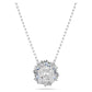Idyllia pendant Mixed cuts, Flower, Blue, Rhodium plated