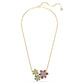 Idyllia pendant Mixed cuts, Flower, Multicolored, Gold-tone plated