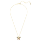 Idyllia pendant Mixed cuts, Pavé, Butterfly, Multicolored, Gold-tone plated