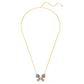 Idyllia pendant and brooch Mixed cuts, Pavé, Butterfly, Multicolored, Gold-tone plated
