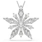 Idyllia pendant and brooch Star, White, Rhodium plated