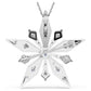 Idyllia pendant and brooch Star, White, Rhodium plated