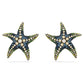 Idyllia stud earrings Crystal pearl, Starfish, Large, Multicolored, Gold-tone plated