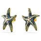 Idyllia stud earrings Crystal pearl, Starfish, Large, Multicolored, Gold-tone plated