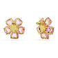 Idyllia stud earrings Flower, Pink, Gold-tone plated