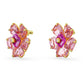 Idyllia stud earrings Flower, Pink, Gold-tone plated