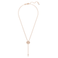 Idyllia Y pendant Crystal pearl, Shell, White, Rose gold-tone plated