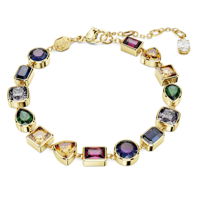 Imber bracelet Mixed cuts, Multicolored, Gold-tone plated