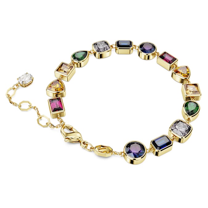 Imber bracelet Mixed cuts, Multicolored, Gold-tone plated