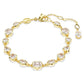Imber bracelet Mixed cuts, White, Gold-tone plated