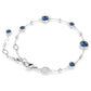 Imber bracelet Round cut, Blue, Rhodium plated