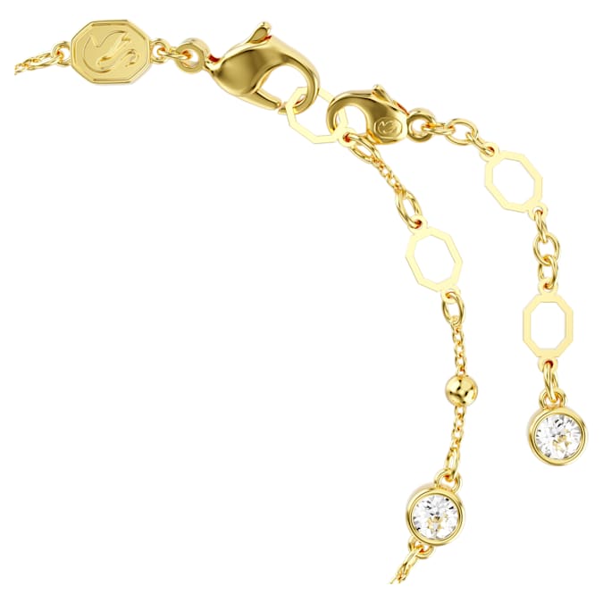 Imber bracelet Round cut, Scattered design, White, Gold-tone plated