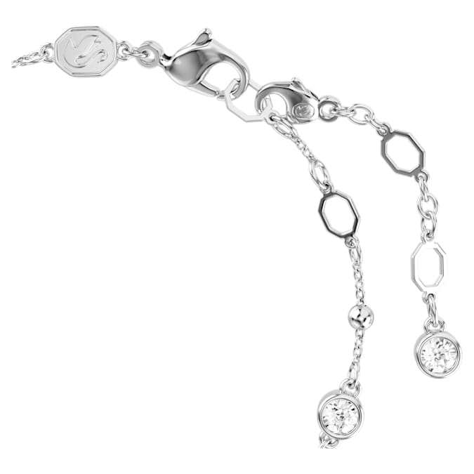 Imber bracelet Round cut, White, Rhodium plated
