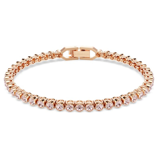 Imber Emily bracelet Round cut, Pink, Rose gold-tone plated