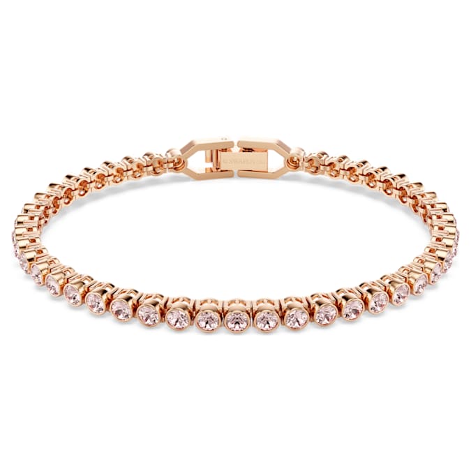 Imber Emily bracelet Round cut, Pink, Rose gold-tone plated