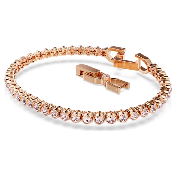 Imber Emily bracelet Round cut, Pink, Rose gold-tone plated