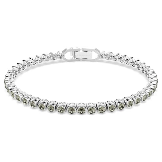 Imber Emily Tennis bracelet Round cut, Black, Rhodium plated