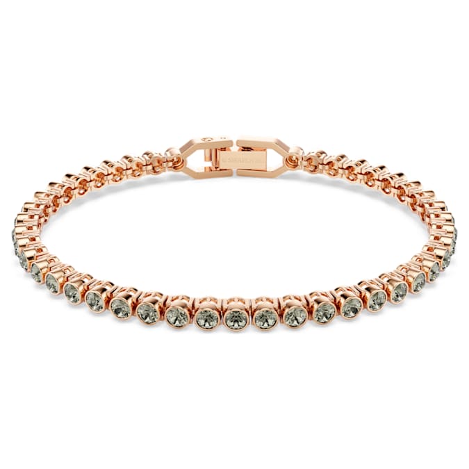Imber Emily Tennis bracelet Round cut, Black, Rose gold-tone plated