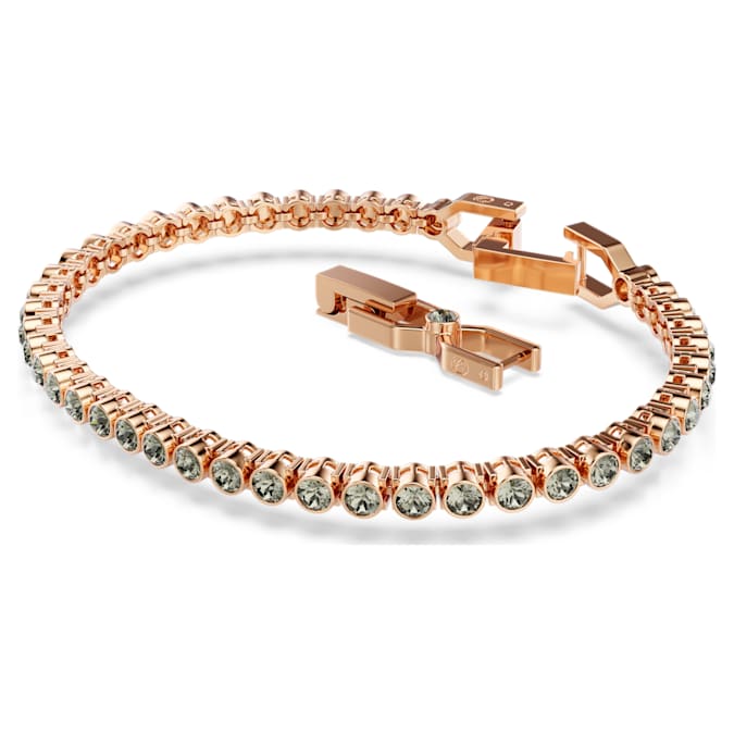 Imber Emily Tennis bracelet Round cut, Black, Rose gold-tone plated