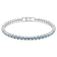 Imber Emily Tennis bracelet Round cut, Blue, Rhodium plated