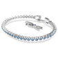 Imber Emily Tennis bracelet Round cut, Blue, Rhodium plated