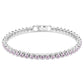 Imber Emily Tennis bracelet Round cut, Purple, Rhodium plated