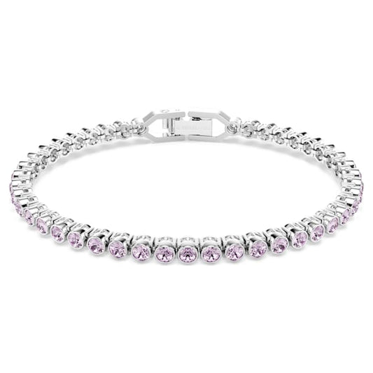 Imber Emily Tennis bracelet Round cut, Purple, Rhodium plated