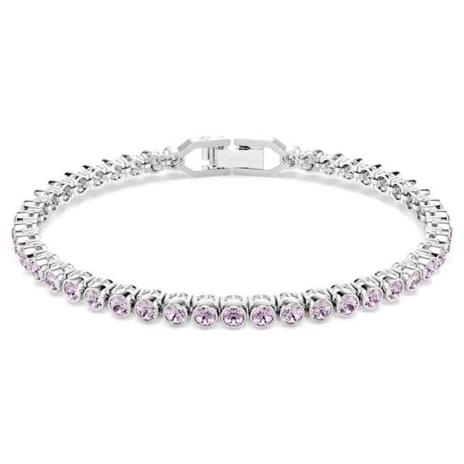 Imber Emily Tennis bracelet Round cut, Purple, Rhodium plated