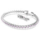 Imber Emily Tennis bracelet Round cut, Purple, Rhodium plated