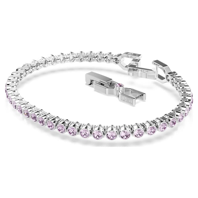 Imber Emily Tennis bracelet Round cut, Purple, Rhodium plated