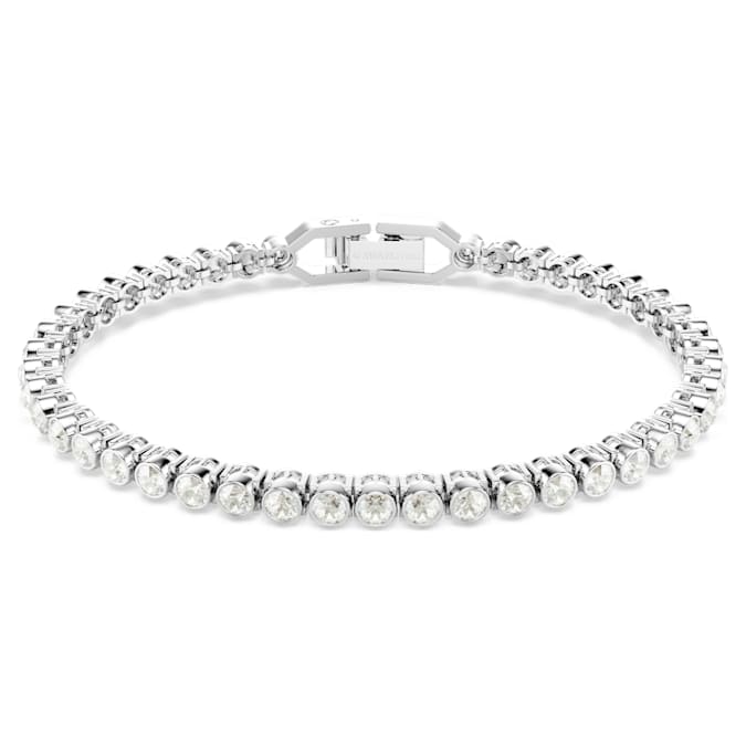 Imber Emily Tennis bracelet Round cut, White, Rhodium plated