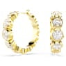 Imber hoop earrings Round cut, White, Gold-tone plated