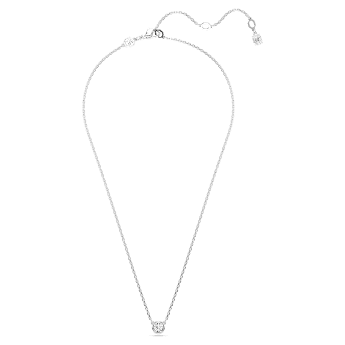 Imber pendant Round cut, White, Rhodium plated