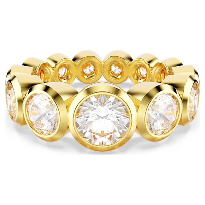 Imber ring Mixed round cuts, White, Gold-tone plated