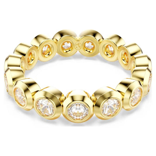 Imber ring Round cut, White, Gold-tone plated