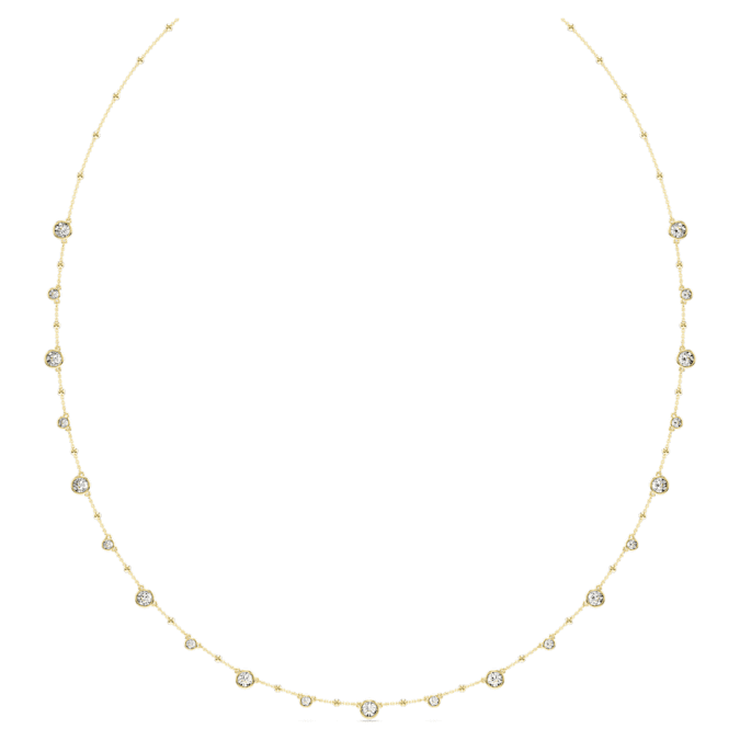 Imber strandage Round cut, White, Gold-tone plated