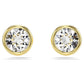 Imber stud earrings Round cut, White, Gold-tone plated