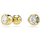 Imber stud earrings Round cut, White, Gold-tone plated