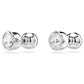 Imber stud earrings Round cut, White, Rhodium plated