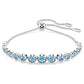 Imber Tennis bracelet Mixed round cuts, Blue, Rhodium plated