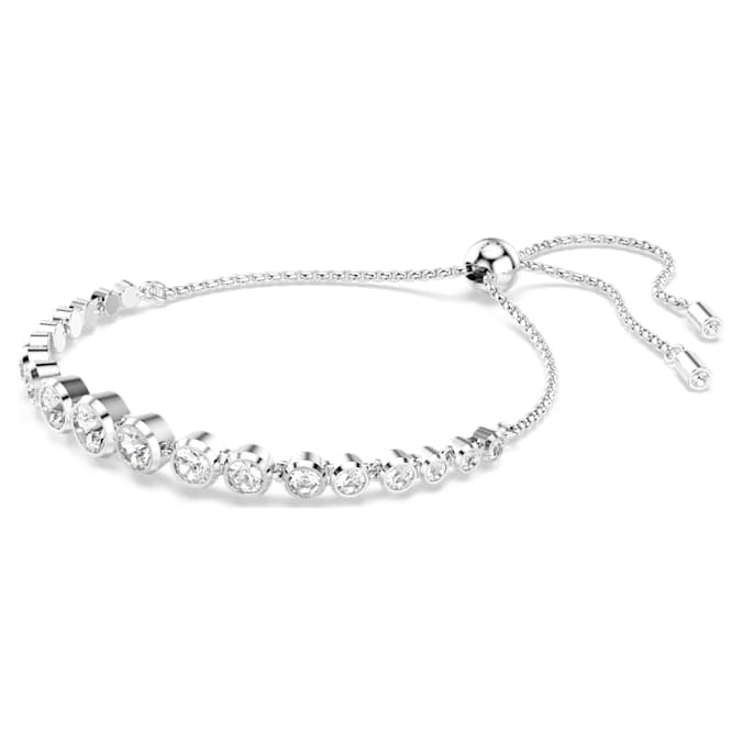 Imber Tennis bracelet Mixed round cuts, White, Rhodium plated