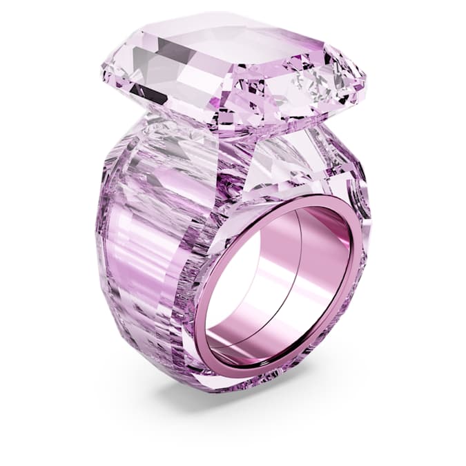 Lucent cocktail ring Octagon cut, Pink