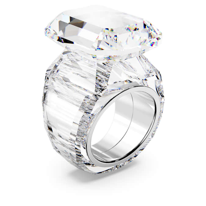 Lucent cocktail ring Octagon cut, White