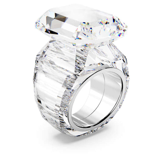 Lucent cocktail ring Octagon cut, White
