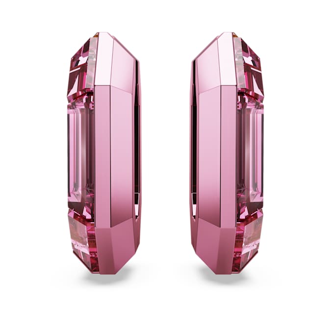 Lucent hoop earrings Octagon shape, Small, Pink