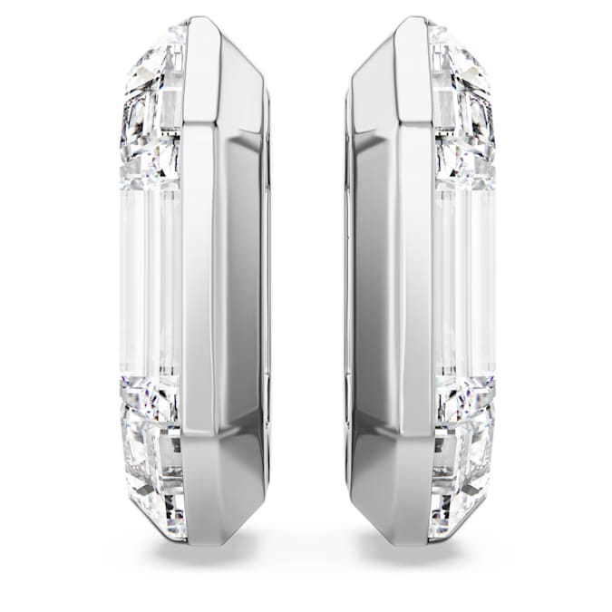 Lucent hoop earrings Octagon shape, Small, White