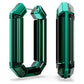 Lucent hoop earrings Statement, Octagon shape, Green