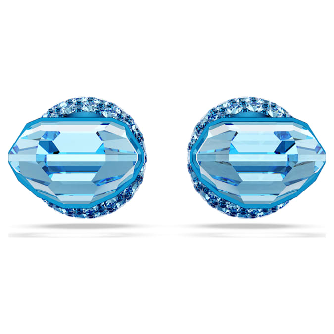 Lucent stud earrings Pavé, Ball, Blue, Blue finish